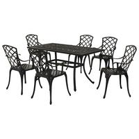 Gartentischgruppe Rhodos - Graphitfarben/Grau, MODERN, Textil/Metall - Gardenson