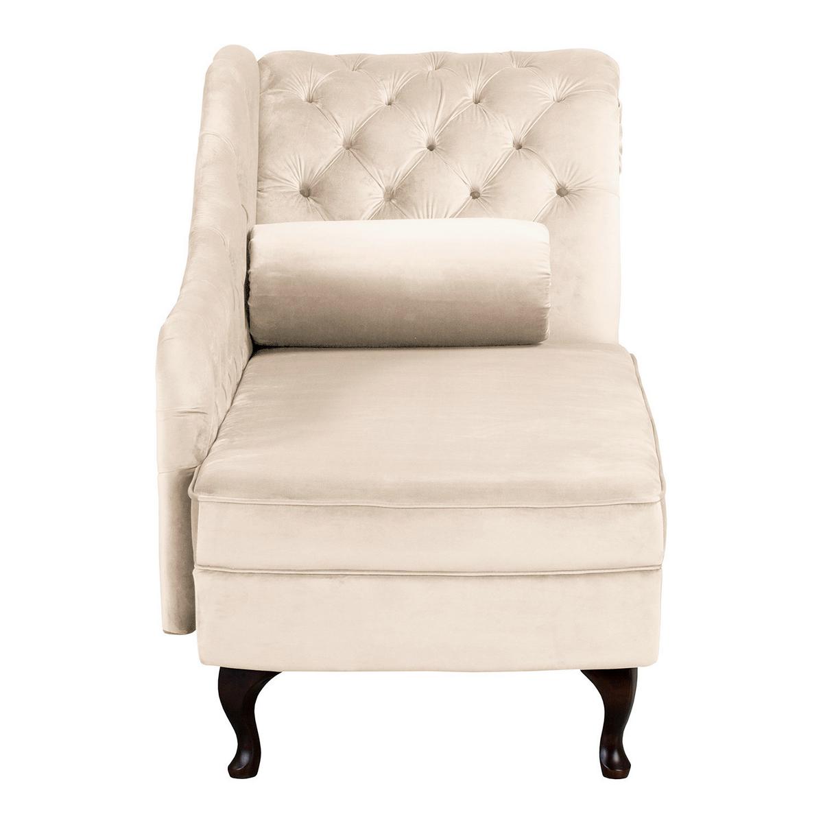 Récamiere Pako Creme B: 185cm - Creme/Braun, Design, Textil (185/93/75cm) - Livetastic