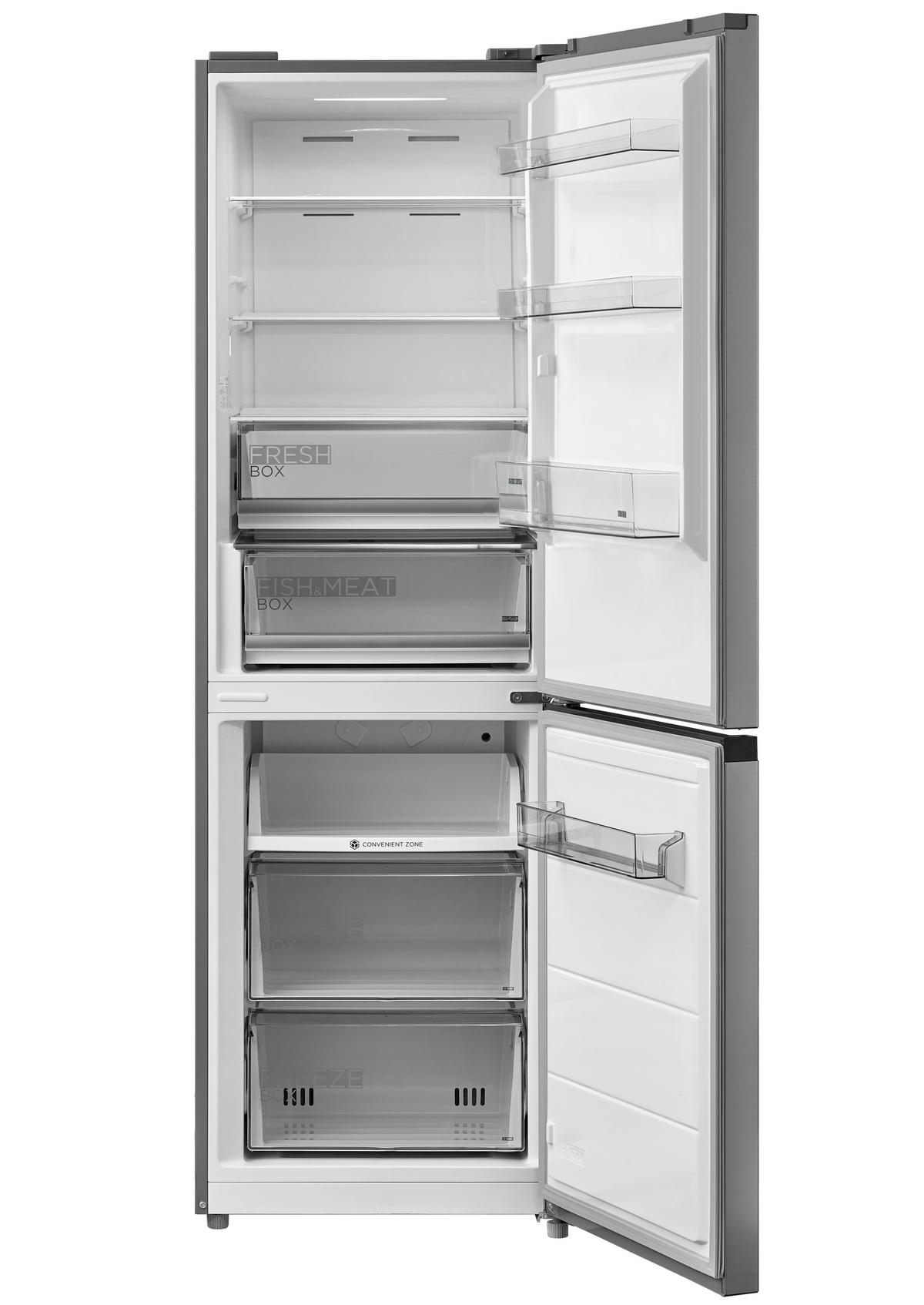 Kühl-Gefrier-Kombination Mdrb470mgc46i - Edelstahlfarben, Basics, Glas/Kunststoff (59.5/185/70cm) - Midea