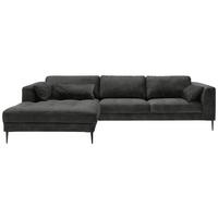Ecksofa Luzi - Anthrazit/Schwarz, MODERN, Textil (168/280cm) - Trendmanufaktur