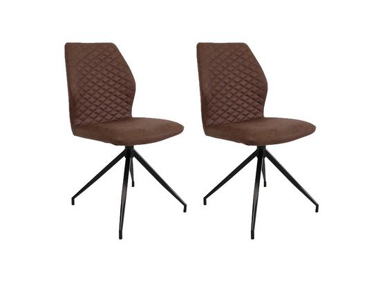 Stuhl-Set Grayson 2-Er Set Braun - Dunkelbraun/Schwarz, LIFESTYLE, Textil/Metall (45/91/49cm) - Livetastic Stuhl-Set Grayson 2-Er Set Braun - Dunkelbraun/Schwarz, LIFESTYLE, Textil/Metall (45/91/49cm) - Livetastic