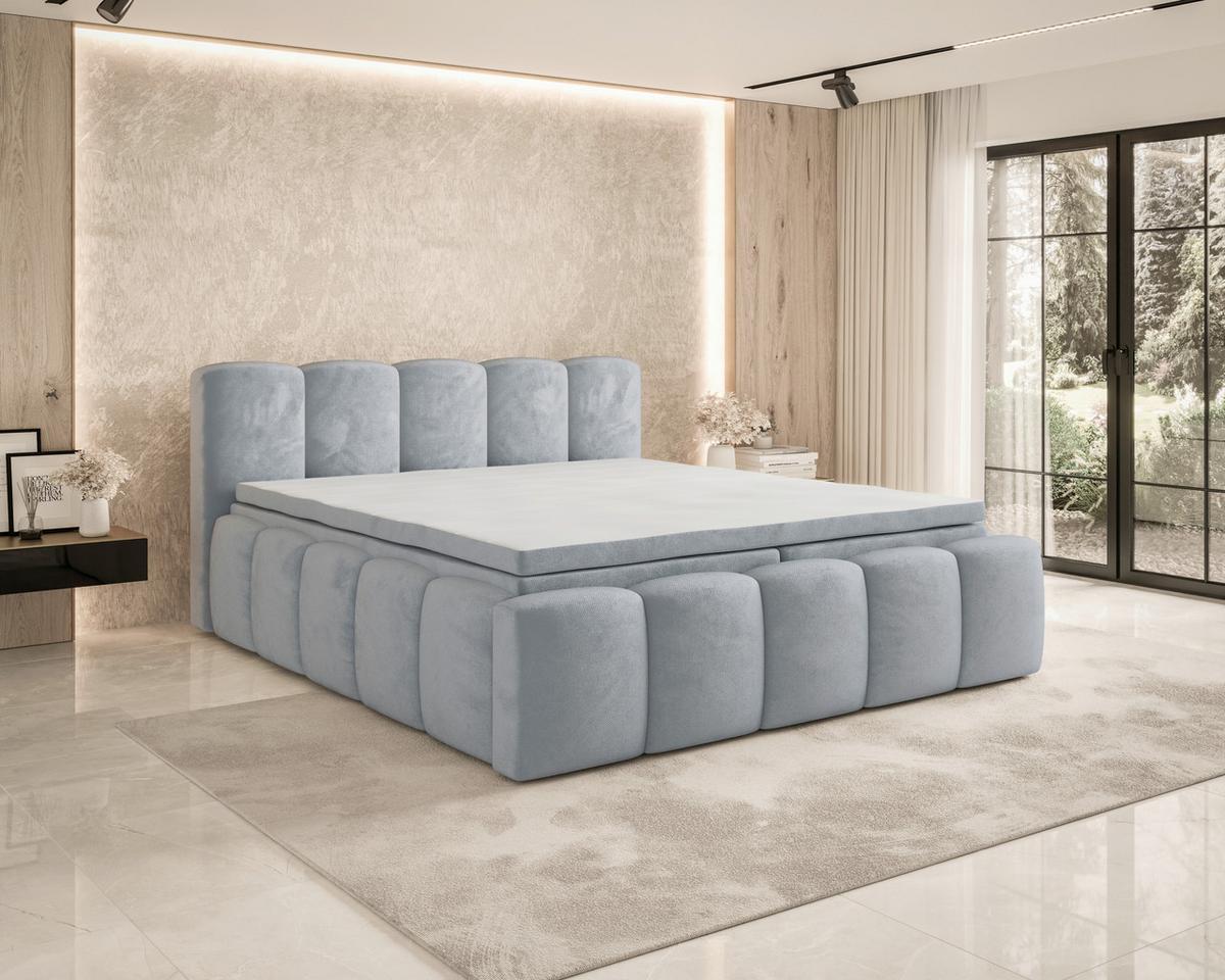 Boxbett Zako Grau LF: 180x200cm - Grau, MODERN, Textil (180/200cm) - MID.YOU