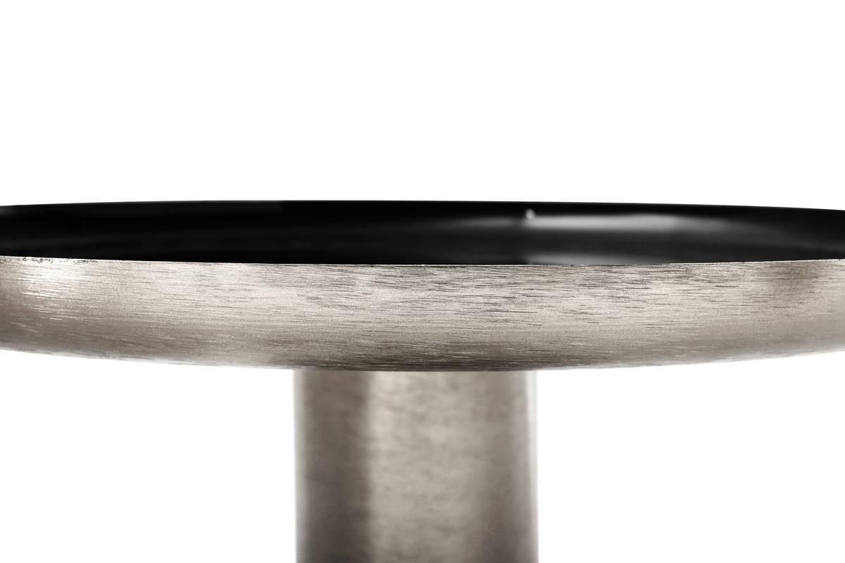 Beistelltisch Art Deco Schwarz/silberfarben - Silberfarben/Schwarz, Trend, Metall (50/50/52cm) - Kayoom