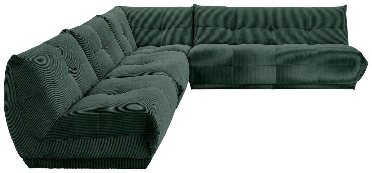 Ecksofa Giselle Dunkelgrün - Dunkelgrün, Trend, Textil (315/285cm) - Livetastic
