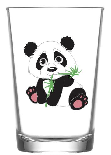 Trinkglas Mit Panda Yang Yang Ca. 205 Ml - Klar/Schwarz, MODERN, Glas (6,8/9,9cm) - Luca Bessoni