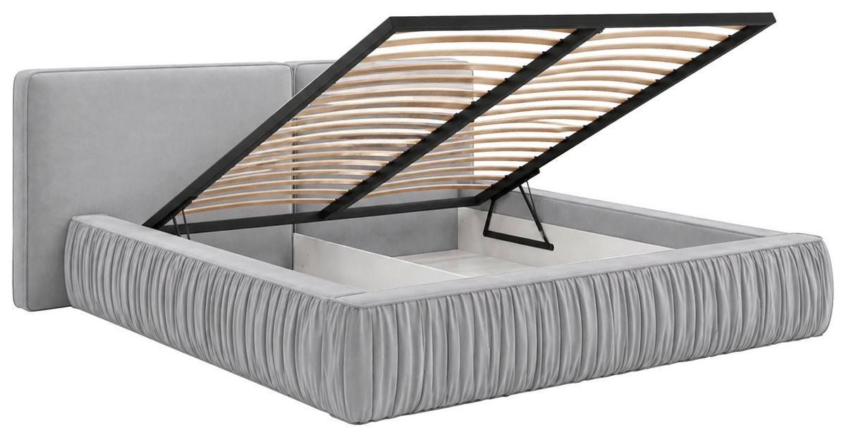 POLSTERBETT Vanessa Creme 160x200cm - Creme/Schwarz, MODERN, Holz/Metall (160/200cm) - MID.YOU