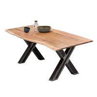 ESSTISCH Schwarz/Naturfarben L: 200cm - Schwarz/Naturfarben, MODERN, Holz/Metall (200/100/77cm) - MID.YOU