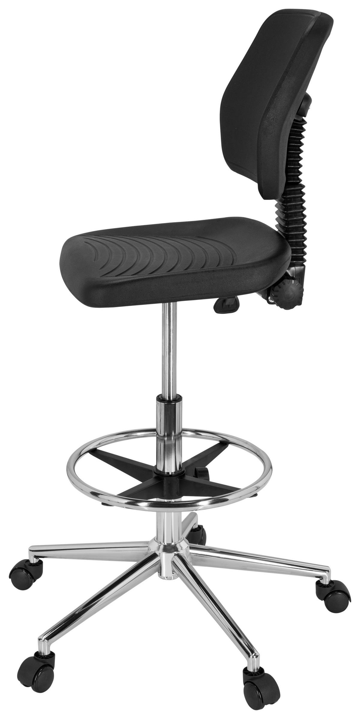 Bürohocker Top Work 11 I Schwarz Bis 100 Kg - Schwarz, Basics, Kunststoff/Metall (71/95/64cm) - MID.YOU