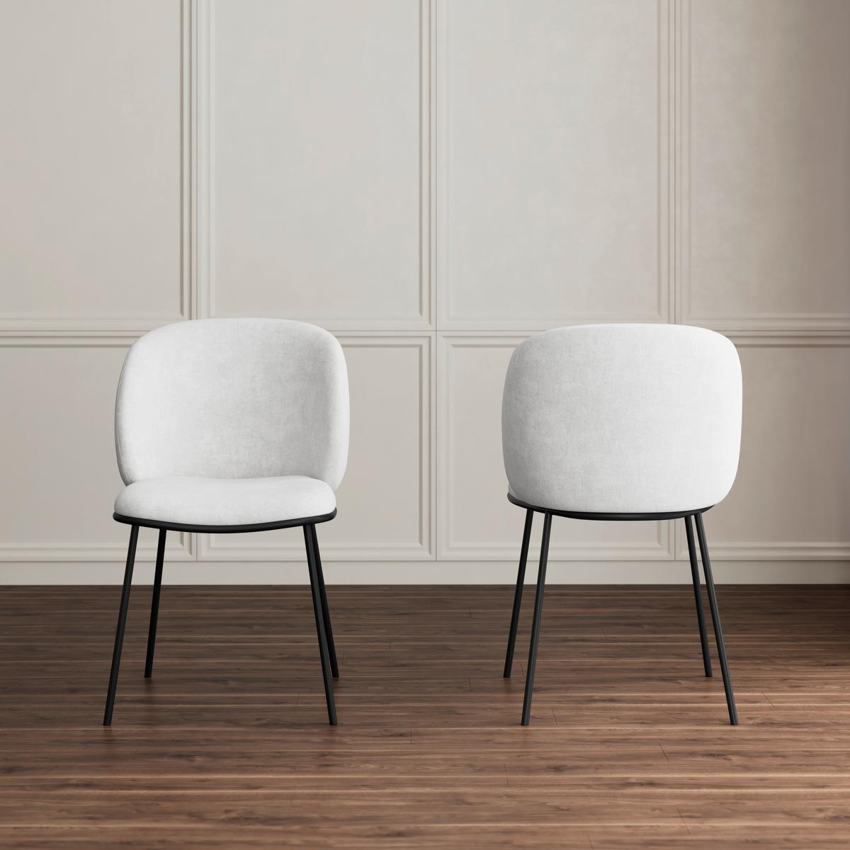 Židle MALEA - černá/béžová, Moderní, kov/dřevo (49/76/55cm) - Bessagi Home