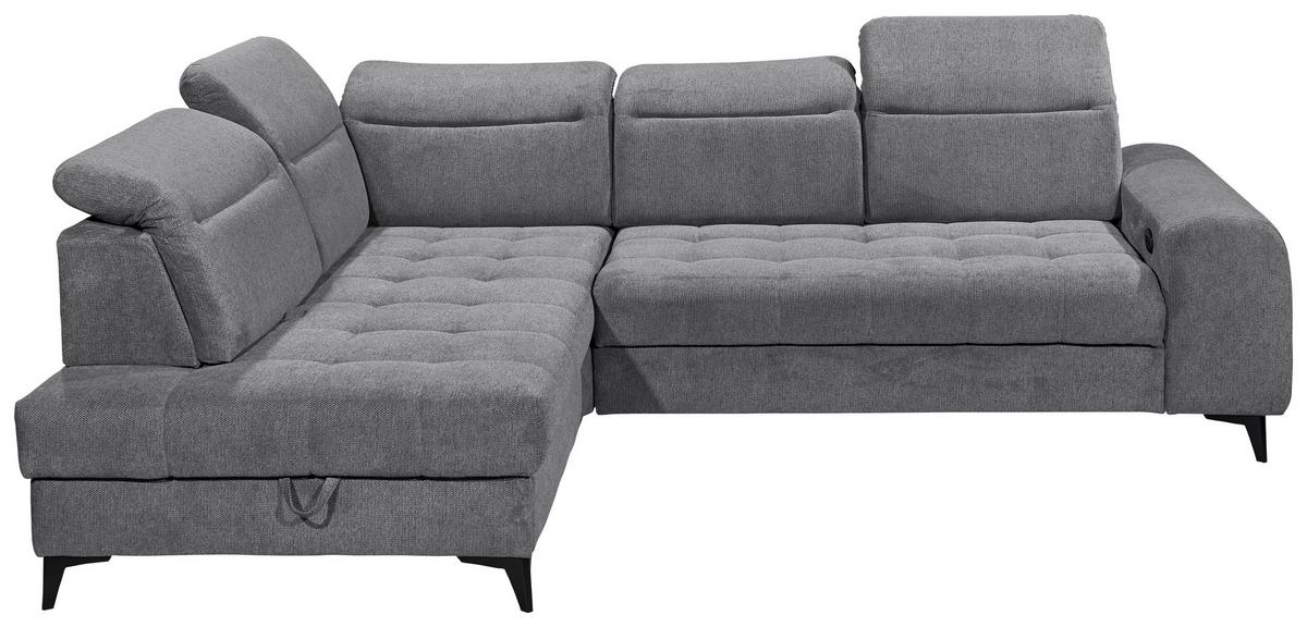 Ecksofa Rockdale Anthrazit S:200x282cm - Anthrazit/Schwarz, KONVENTIONELL, Textil (200/282cm) - MID.YOU