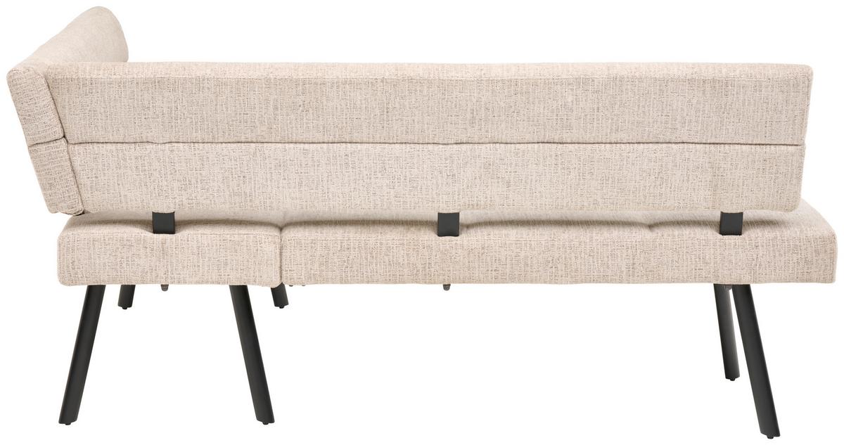 Eckbank Paros Beige, S: 190 X150cm - Beige/Schwarz, KONVENTIONELL, Textil/Metall (190/150cm) - MID.YOU