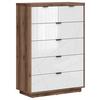 Kommode Forn Chest Of Drawers - Eichefarben/Weiß Hochglanz, Design, Holzwerkstoff (90/130,5/42,5cm)