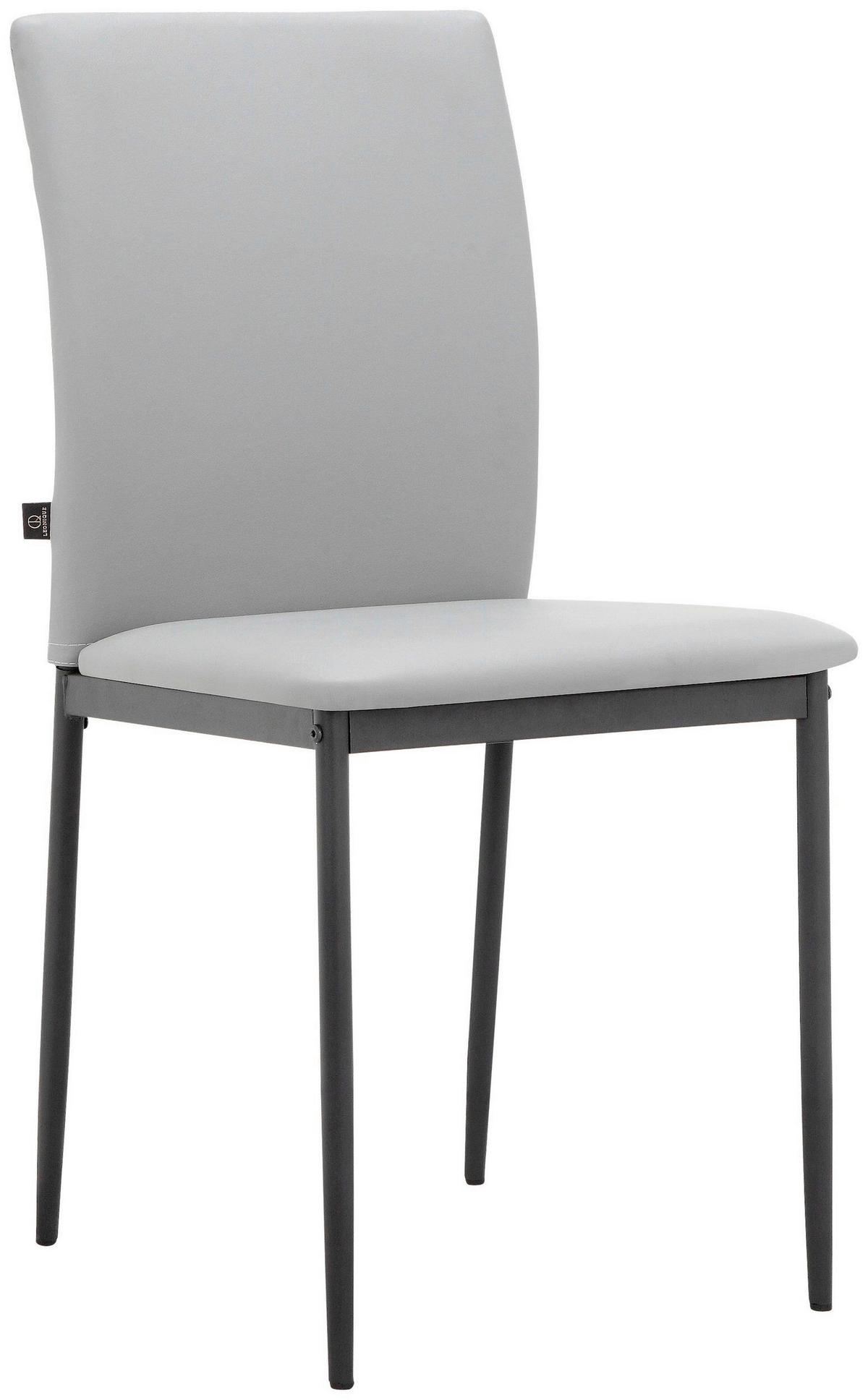 Stuhl-Set Pavia Hellgrau B: 44cm 4--Teilig - Hellgrau/Schwarz, Design, Textil/Metall (44/88/51cm) - MID.YOU