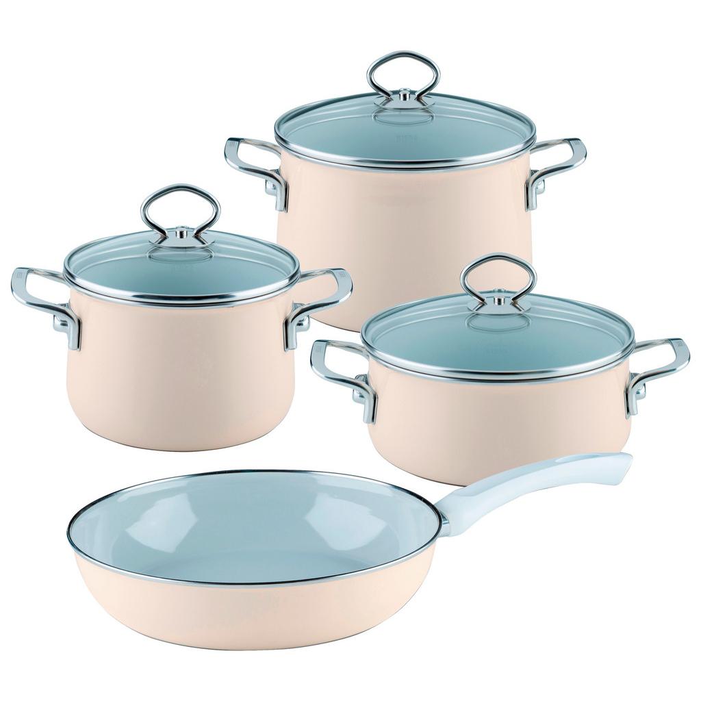Kochtopfset Avorio 7-Tlg. Emaill Inkl. Pfanne