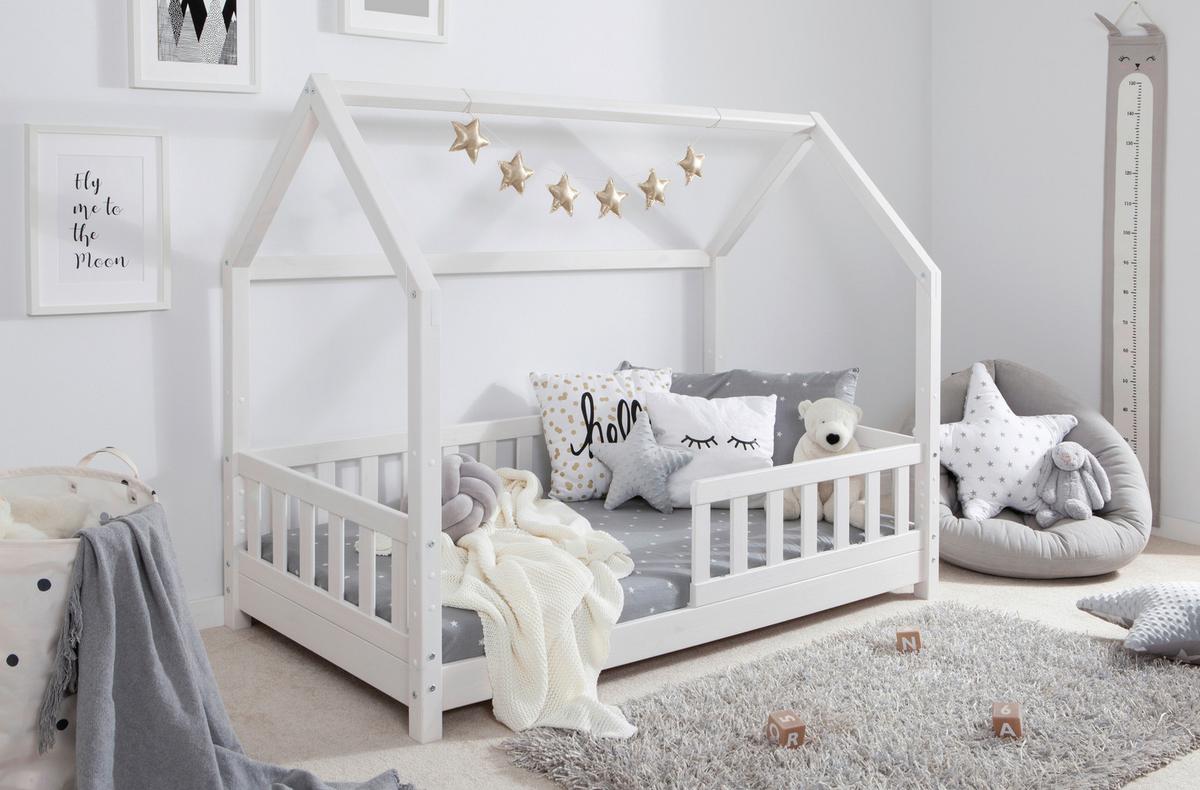 Hausbett Kay - Weiß, MODERN, Holz (80/160cm) - MID.YOU