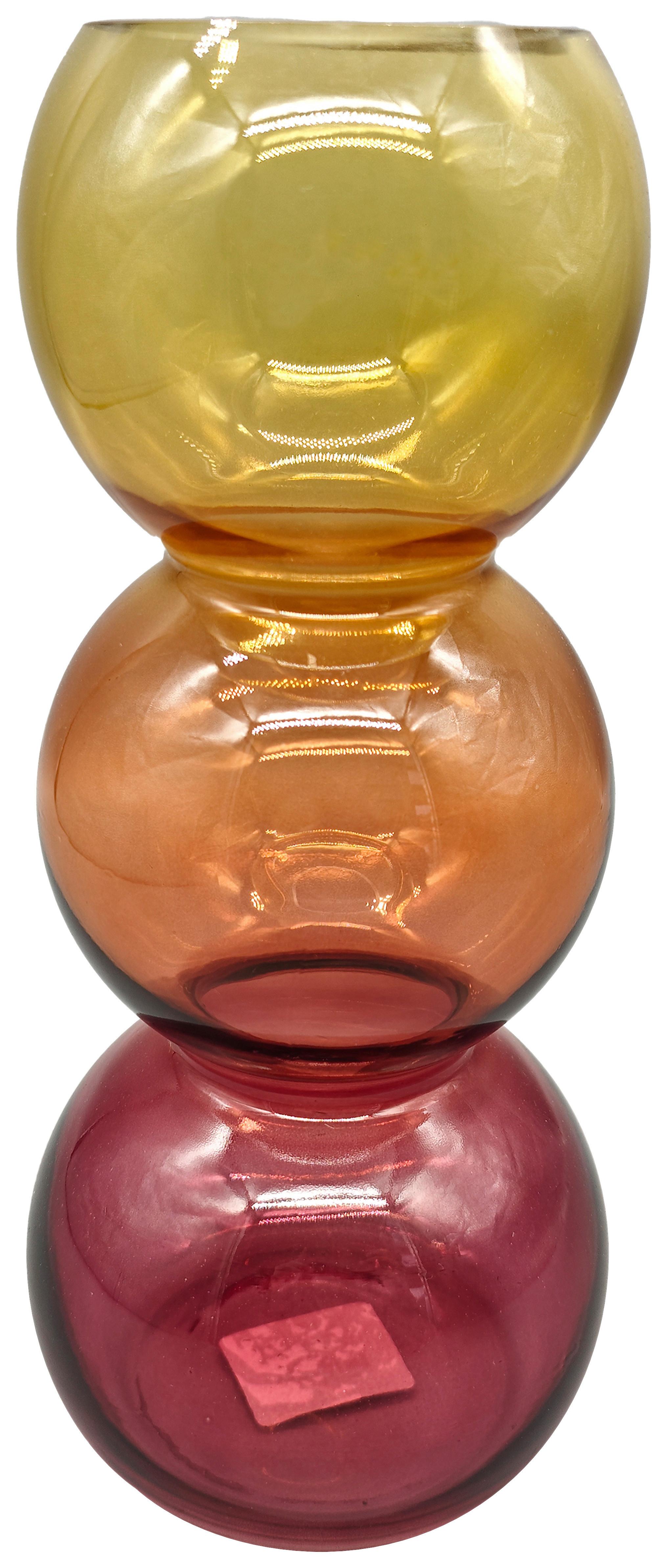 Váza HENRI - tmavě oranžová/tmavě žlutá, Konvenční, sklo (11/25cm) - Mömax