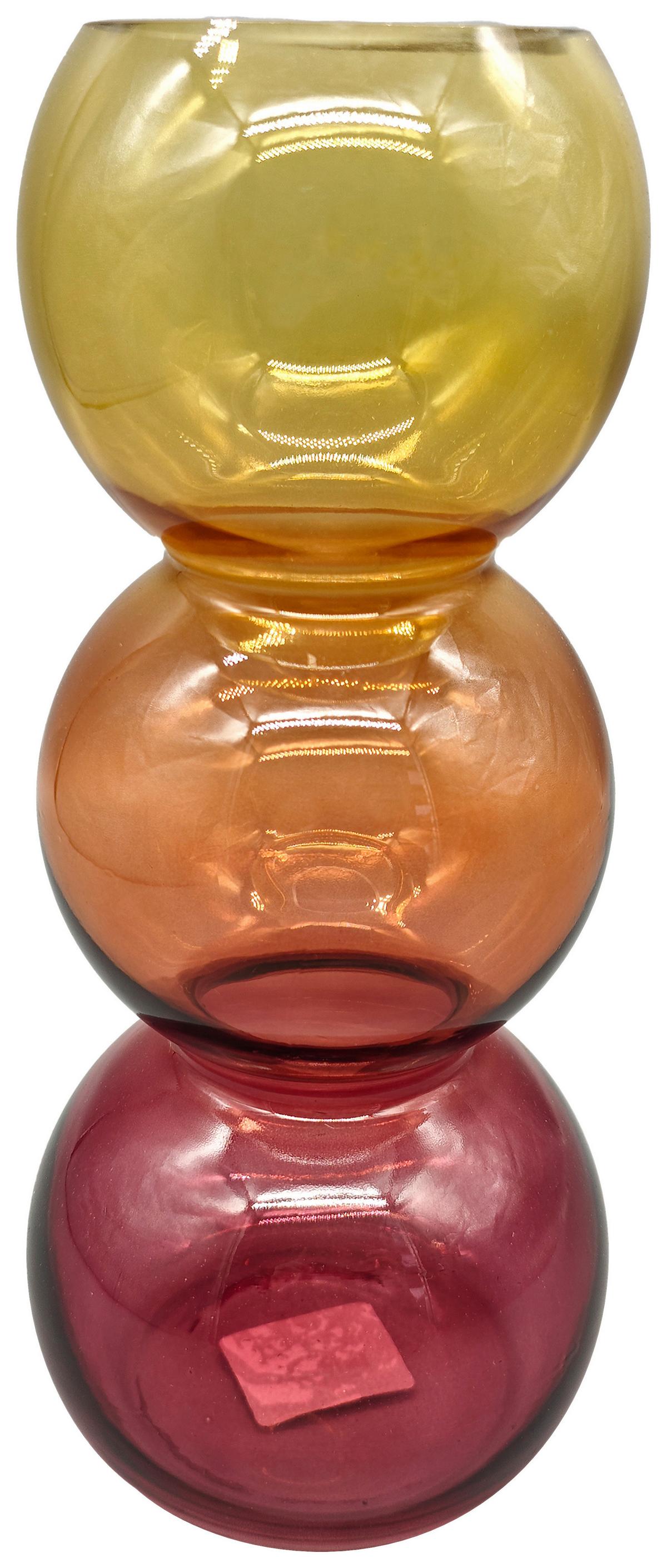 Váza HENRI - tmavě oranžová/tmavě žlutá, Konvenční, sklo (11/25cm) - Mömax