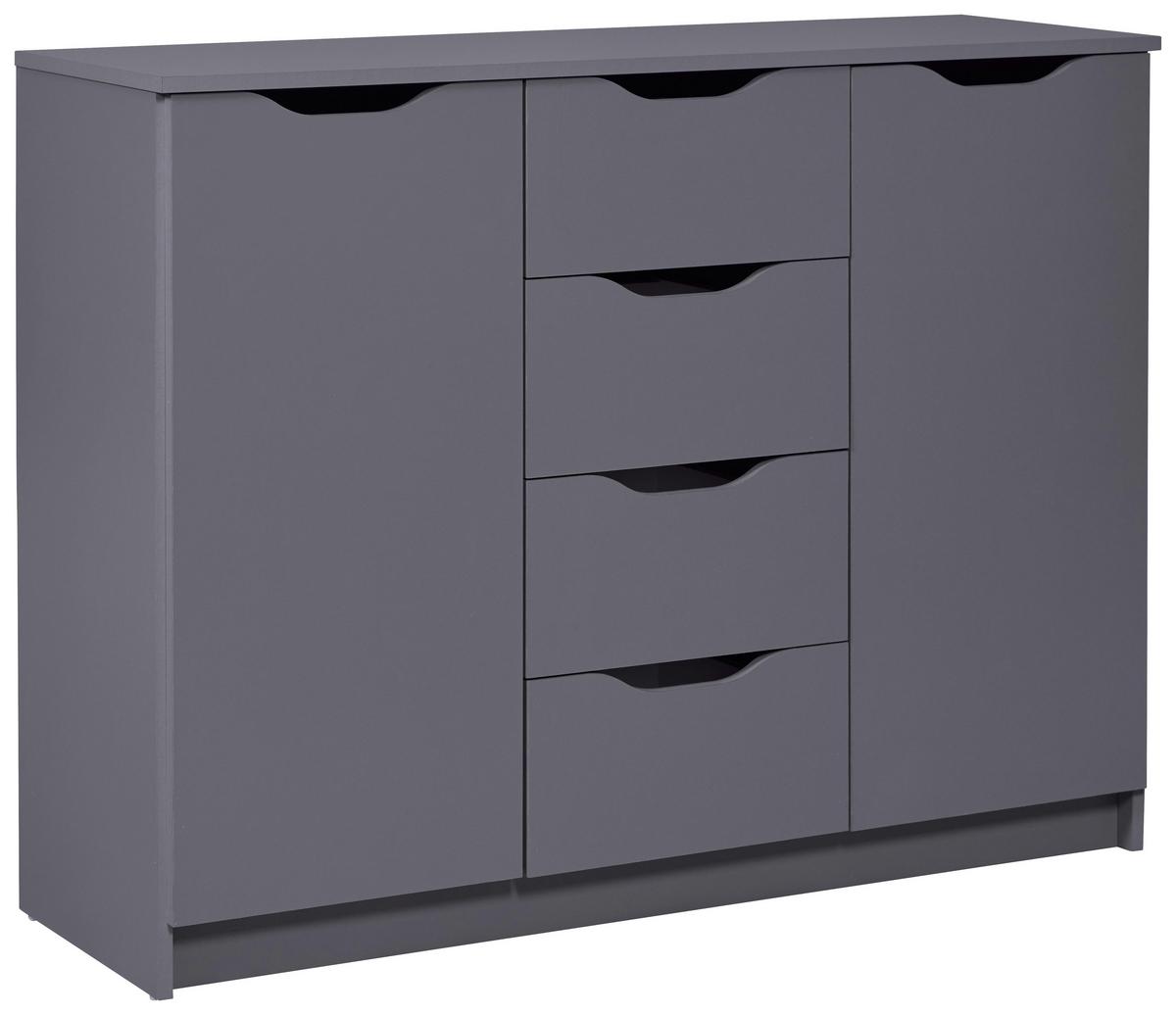 Kommode Silenzia - Graphitfarben, Design, Holzwerkstoff (112/91/40cm) - Livetastic