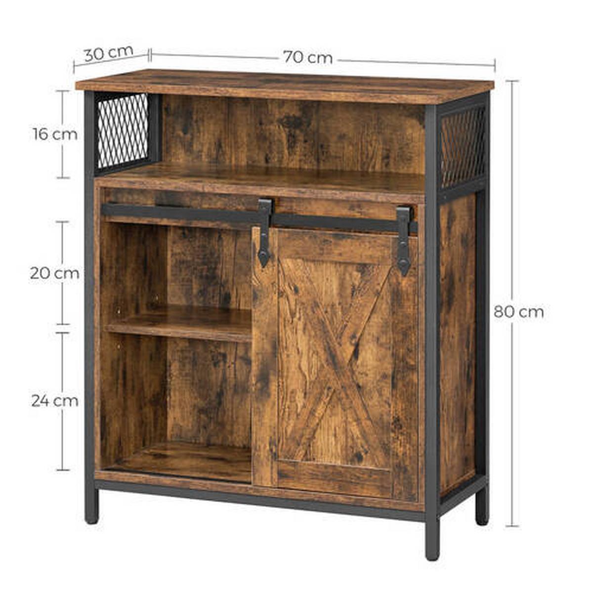 Kommode B: 70 Cm Braun/schwarz - Schwarz/Braun, Trend, Holzwerkstoff/Metall (70/80/30cm) - Boxxx
