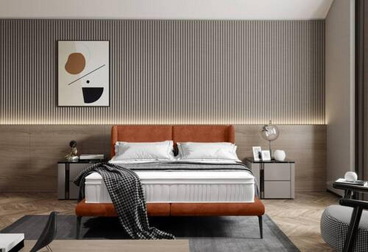 Polsterbett +matratze 180x200 Tessina Sorisso Rostfarben - Rostfarben/Creme, MODERN, Textil (180/200cm) - Livetastic