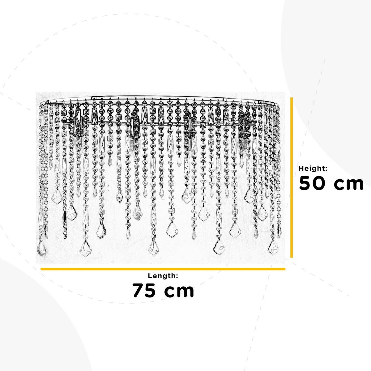 Wandleuchte Chromfarben B: 75 cm - Chromfarben, Design, Glas/Metall (75cm)