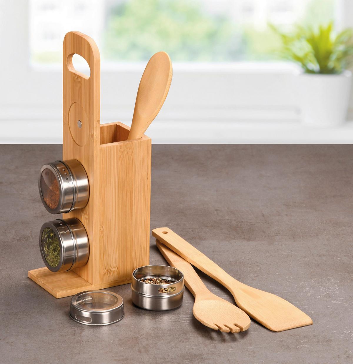 Küchenhelferset 7-teilig - Basics, Holz/Metall (8/13/31,5cm) - Kesper