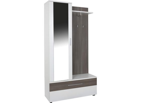 Predsieň Monza - biela/tmavohnedá, Moderný, drevený materiál (100/196/36cm) Predsieň Monza - biela/tmavohnedá, Moderný, drevený materiál (100/196/36cm)