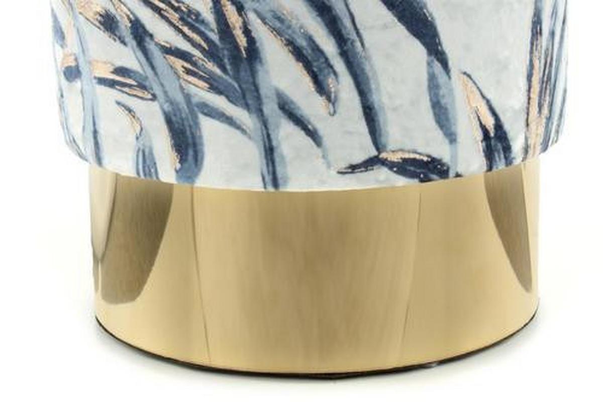 Hocker Gipsy, Blau B: 35 Cm - Blau/Goldfarben, Design, Textil (35/46/35cm) - Kayoom