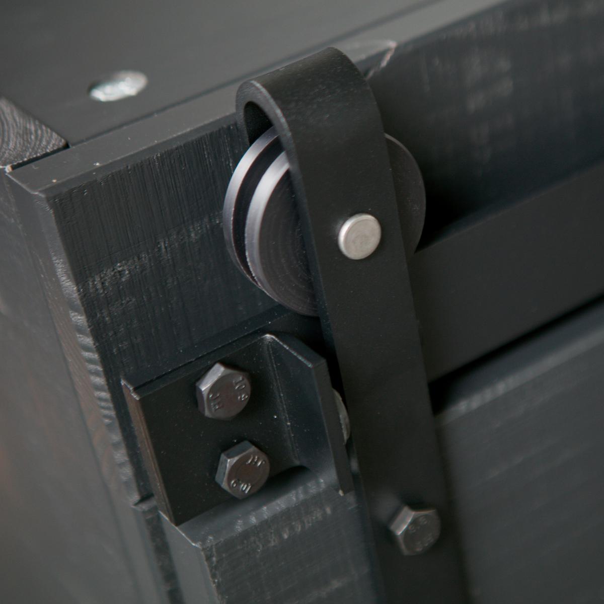 Mehrzweckschrank Slide Barn Schwarz B: 122 cm - Schwarz, Design, Holz (122/230/37cm) - Livetastic