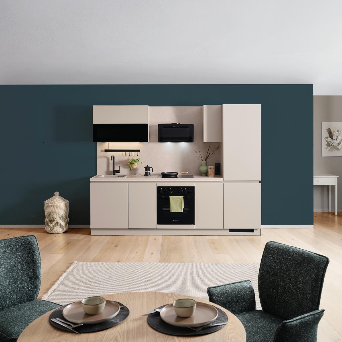 Küchenblock Win - Creme, MODERN, Holzwerkstoff (270cm) - Express-Kuechen