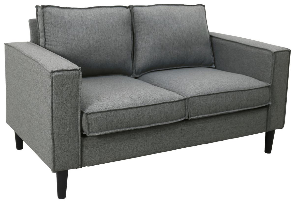 2-sitzer-sofa Beluna Hellgrau B: 141,5 Cm - Hellgrau/Schwarz, Basics, Textil (141,5/84/83cm) - P & B