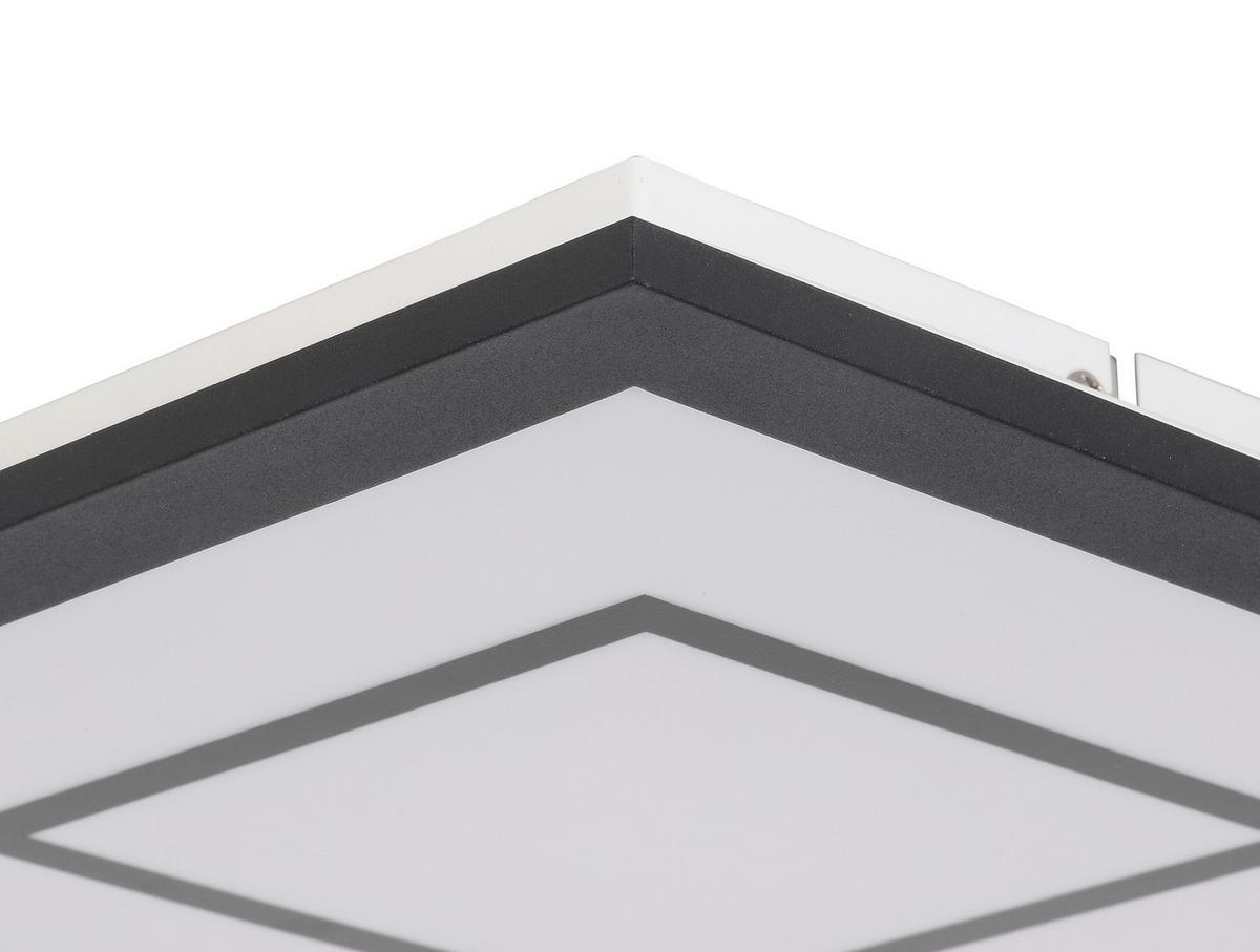 STROPNÍ LED SVÍTIDLO Prem, 35/35/6cm - černá, Moderní, kov/plast (30/30/5,5cm) - Modern Living