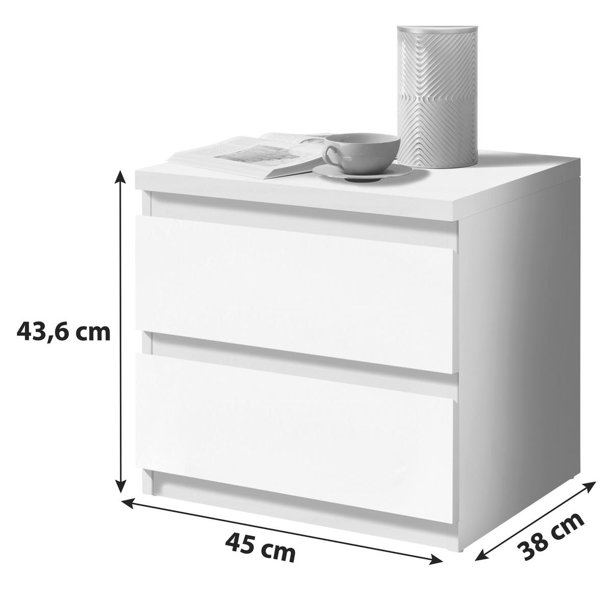 Nočný stolík OLLI grafit - čierna/grafitová, Basics, kompozitné drevo/plast (45/43,6/38cm) - MID.YOU