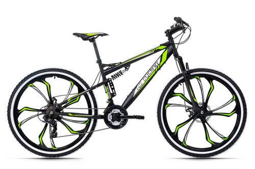 Mountainbike Fully 27,5 Zoll Scrawler 21 Gänge - Schwarz/Grün, Basics, Metall - KS Cycling