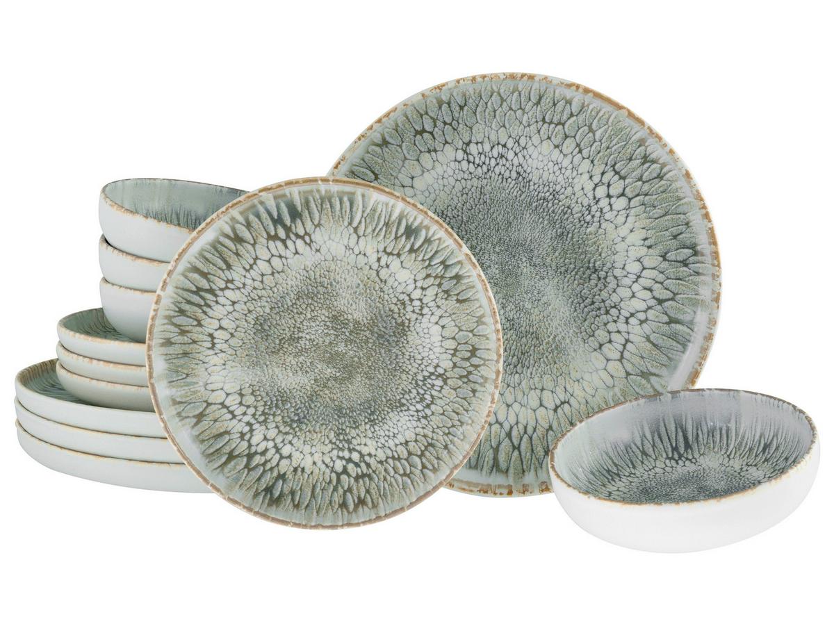 Jídelní souprava 12-dílná - světle šedá, Trend, keramika (42/40/36,5cm) - Creatable