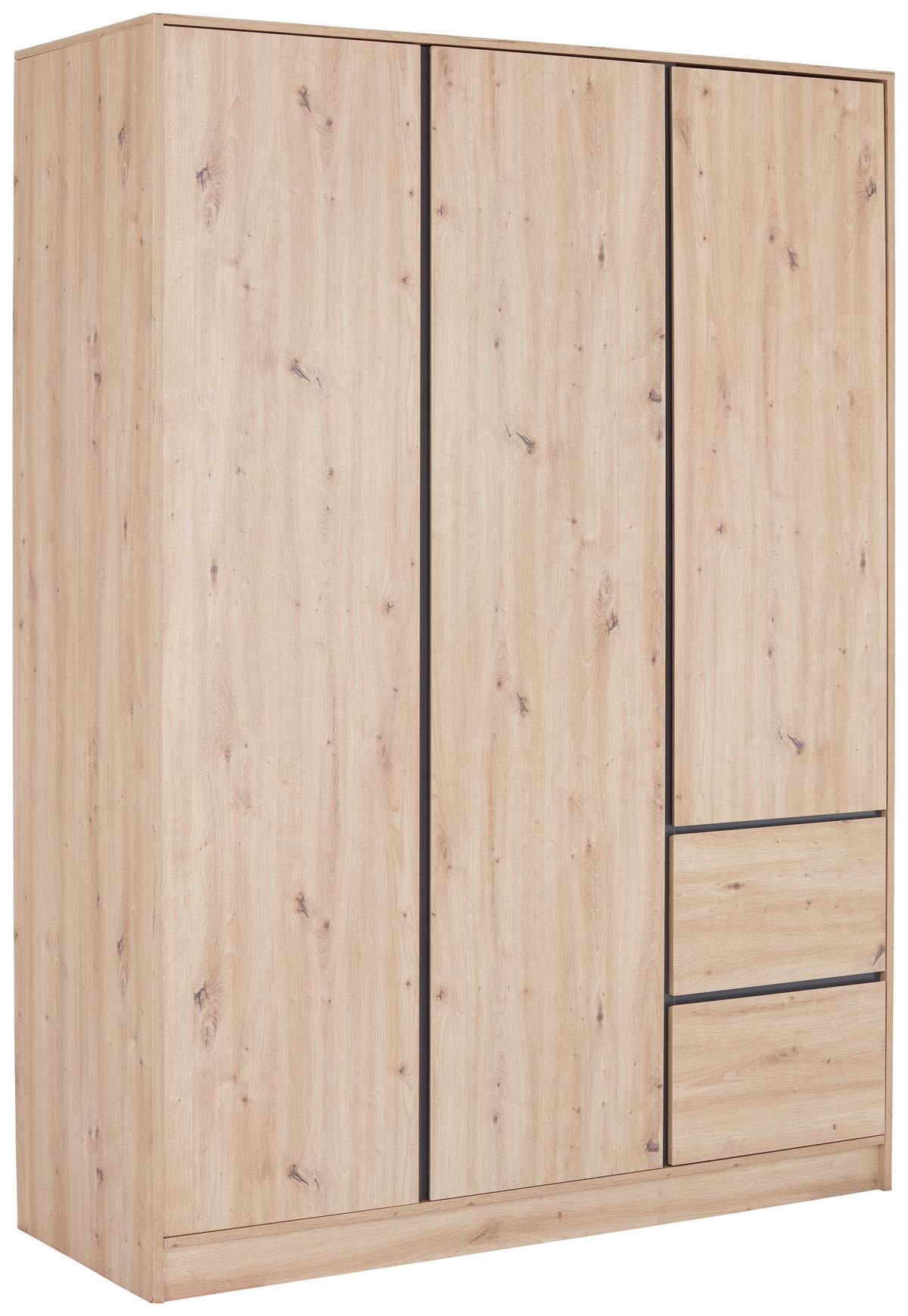Kleiderschrank Basit - Eiche Artisan, KONVENTIONELL, Holzwerkstoff (146,8/205,5/56,6cm)
