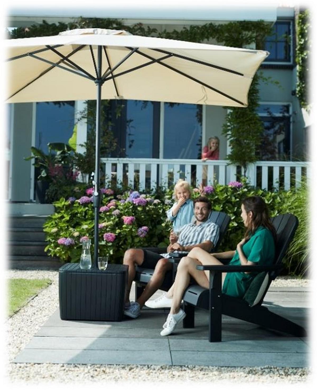 Sonnenschirmständer Kunststoff für D Bis 4,44 cm Patio - Graphitfarben, Basics (57/43/57cm) - Keter