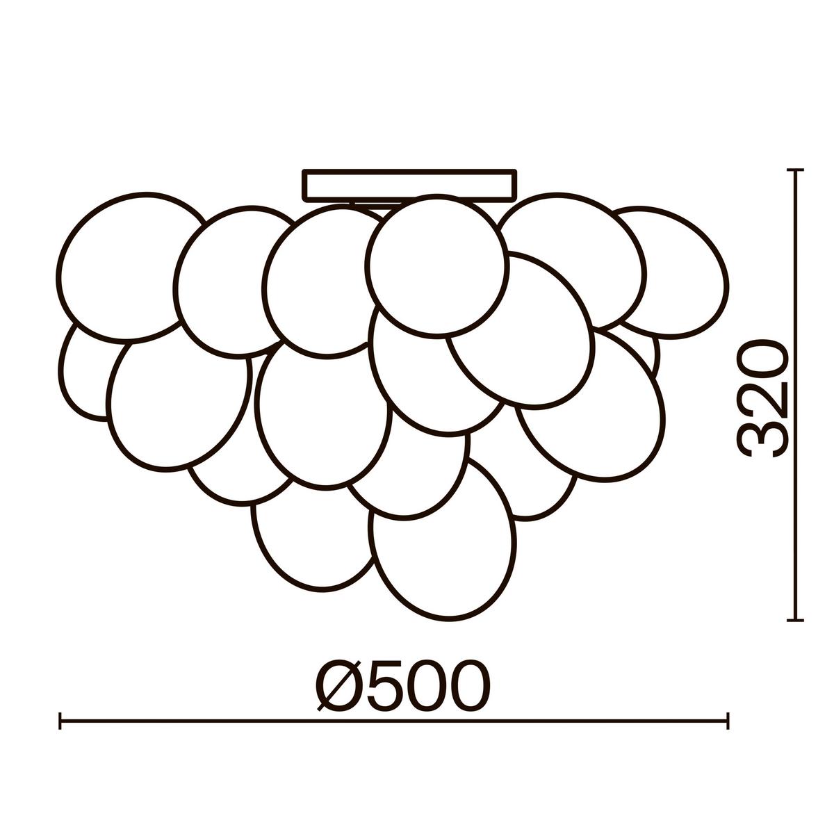 Deckenleuchte Balbo - Nickelfarben, Trend, Glas/Metall (50/29,5/50cm) - MAYTONI