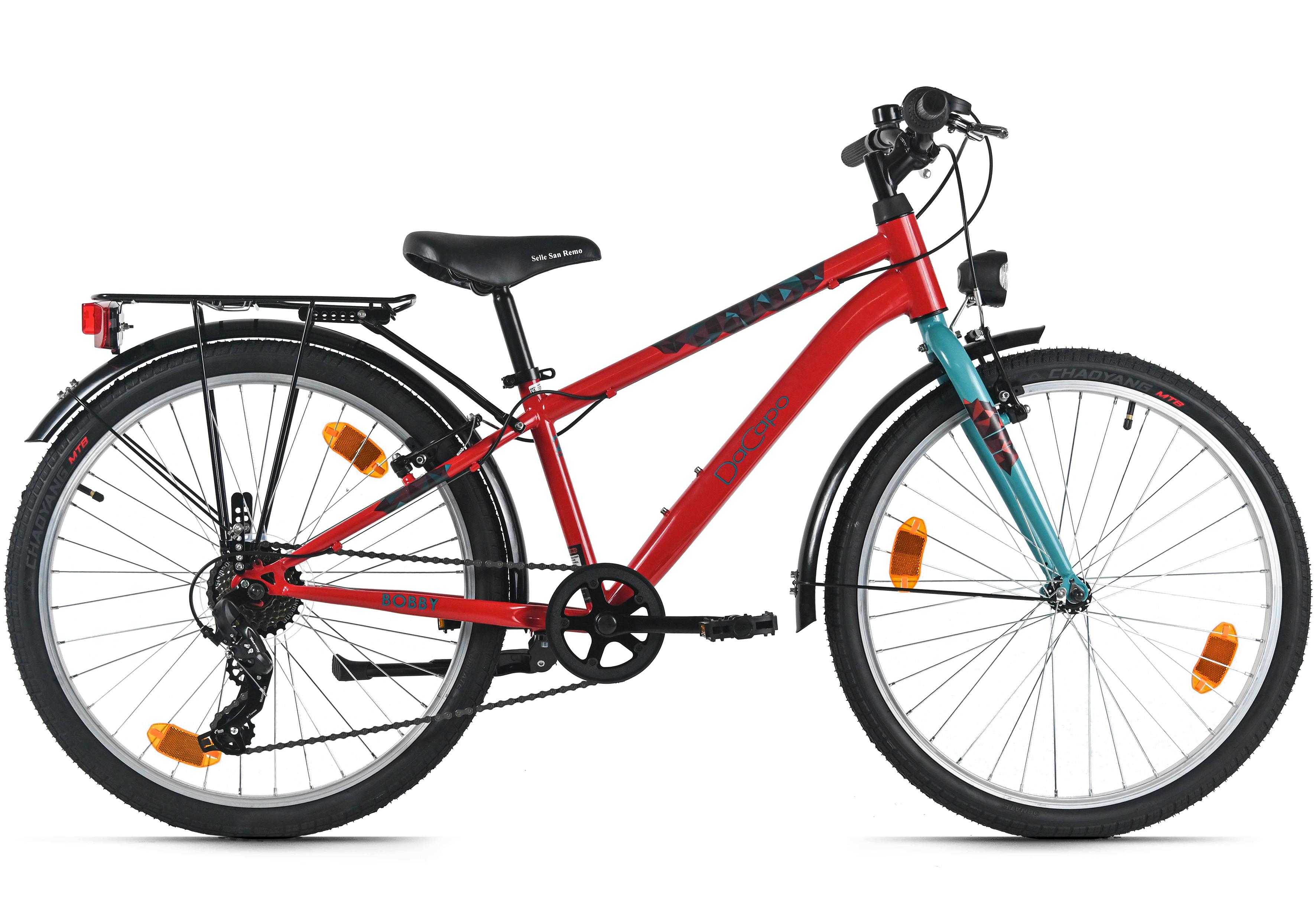 Dacapo Kinderfahrrad Bobby Rot - Rot, Basics, Metall (25/140cm)