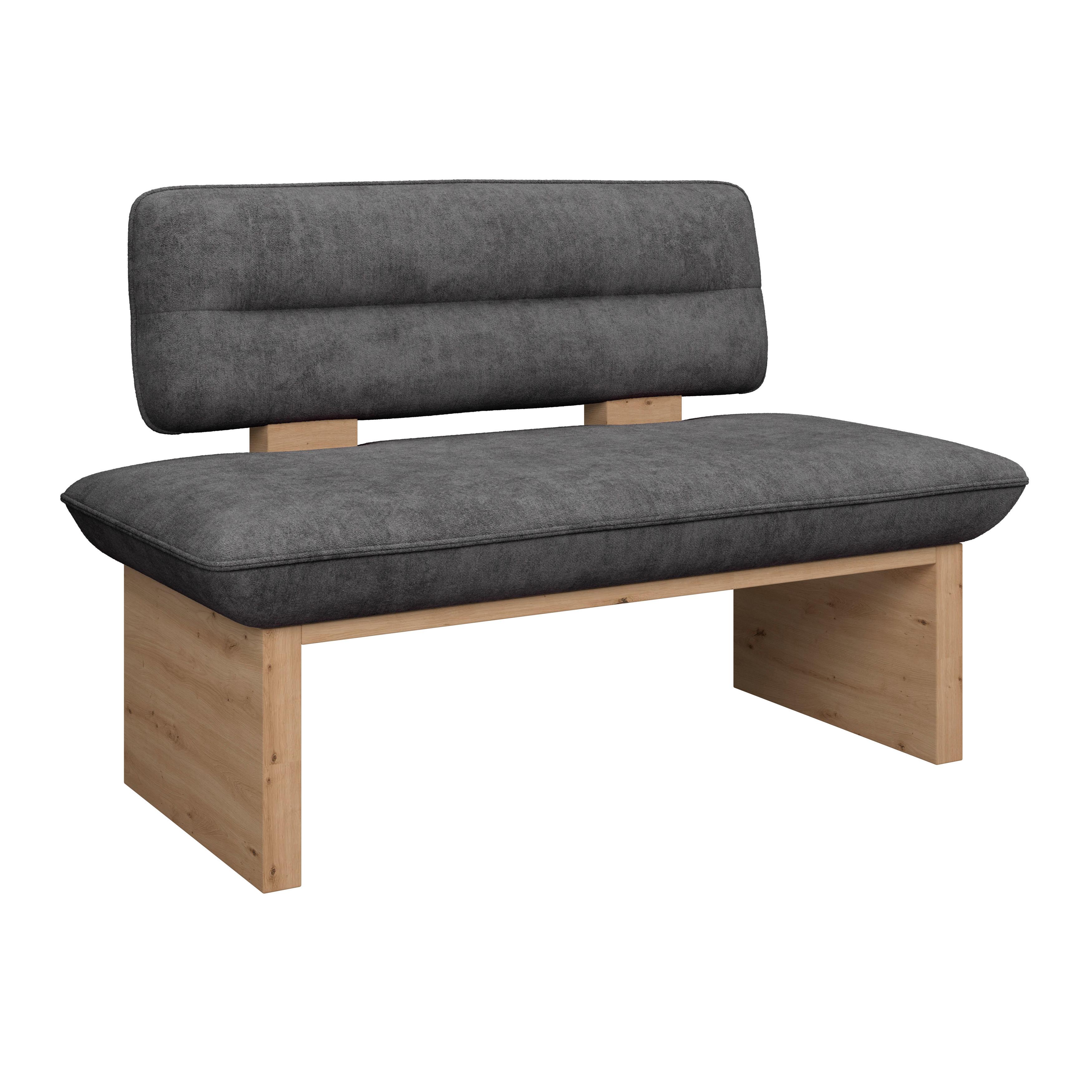SITZBANK BELUNA II - Eichefarben/Schwarz, KONVENTIONELL, Holzwerkstoff/Textil (120/87/67cm) - James Wood