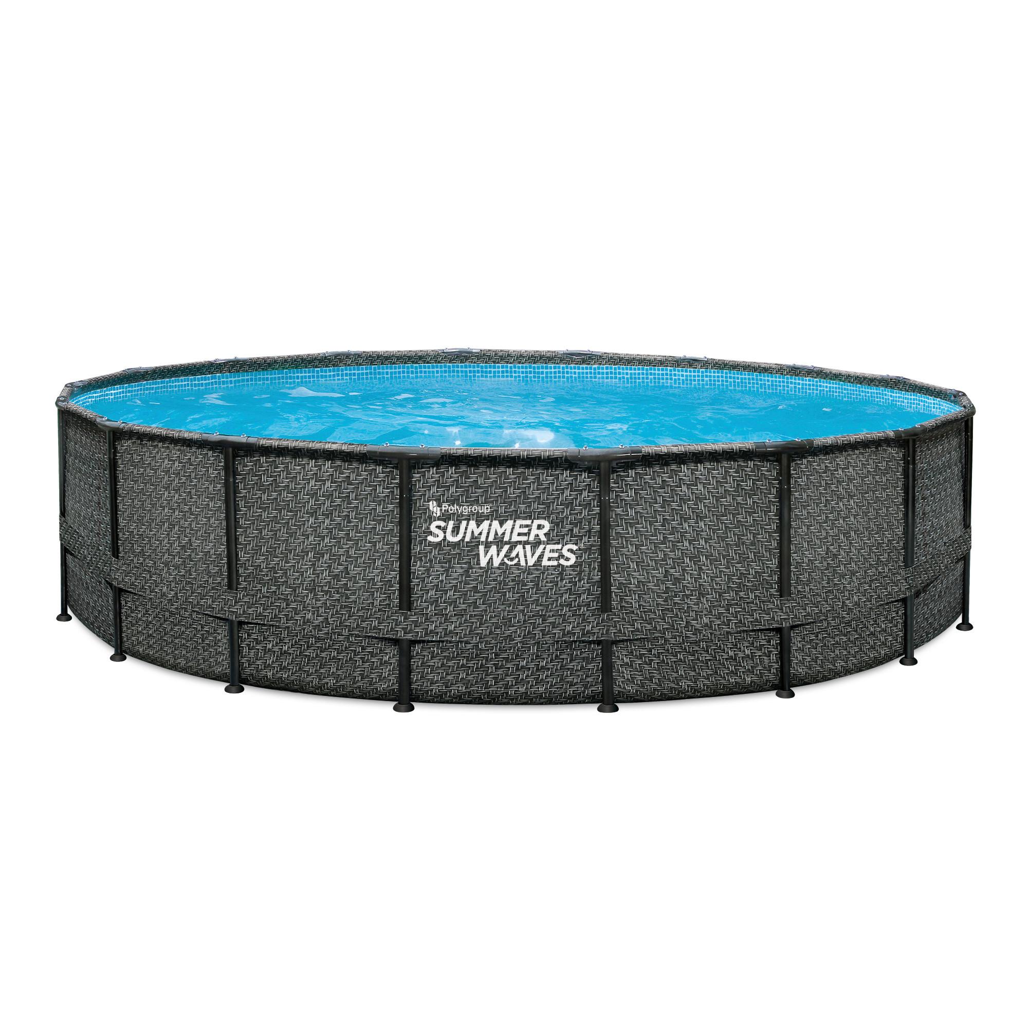 Aufstellpool Rund mit Leiter D: 549 cm - Grau, KONVENTIONELL, Kunststoff (549/132cm)