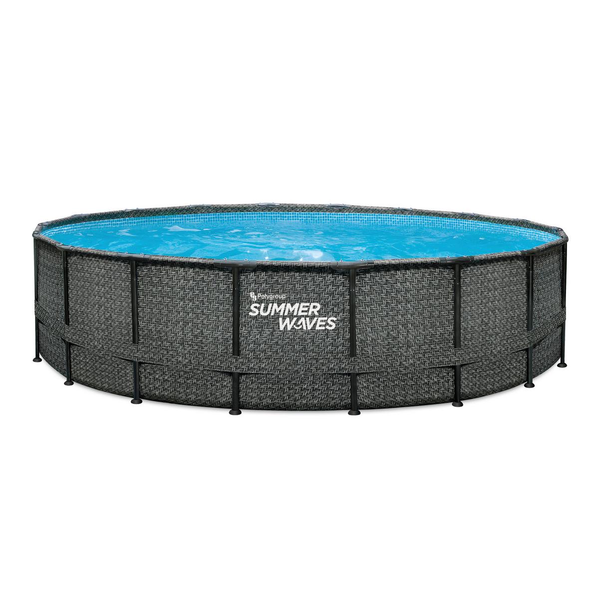 Aufstellpool Rund mit Leiter D: 549 cm - Grau, KONVENTIONELL, Kunststoff (549/132cm)