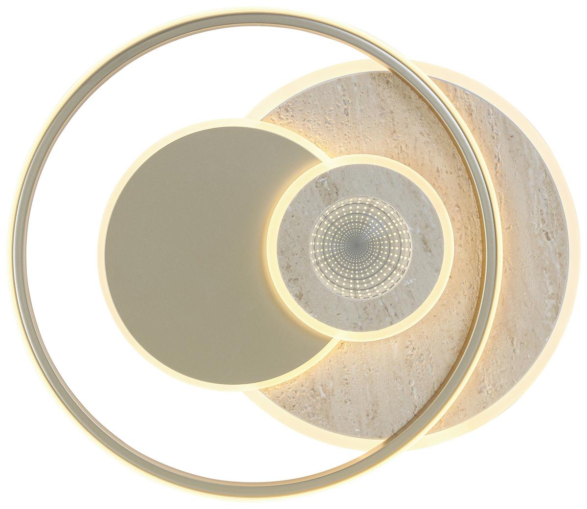 LED-Deckenleuchte Cara - Sandfarben/Champagner, Basics, Kunststoff/Metall (42/51/6,5cm) - Luca Bessoni