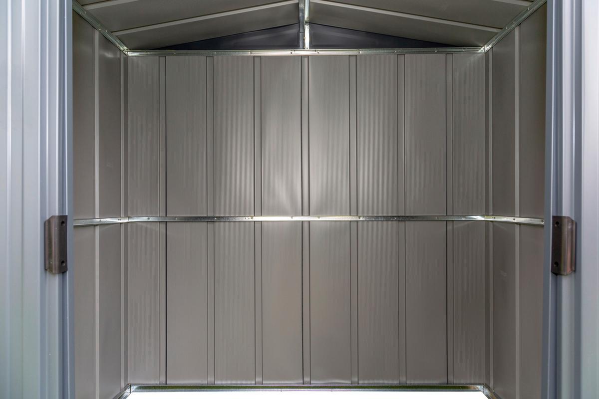 Gerätehaus mit Schiebetür 194x191x151 cm - Grau, Basics, Metall (194/191/151cm)