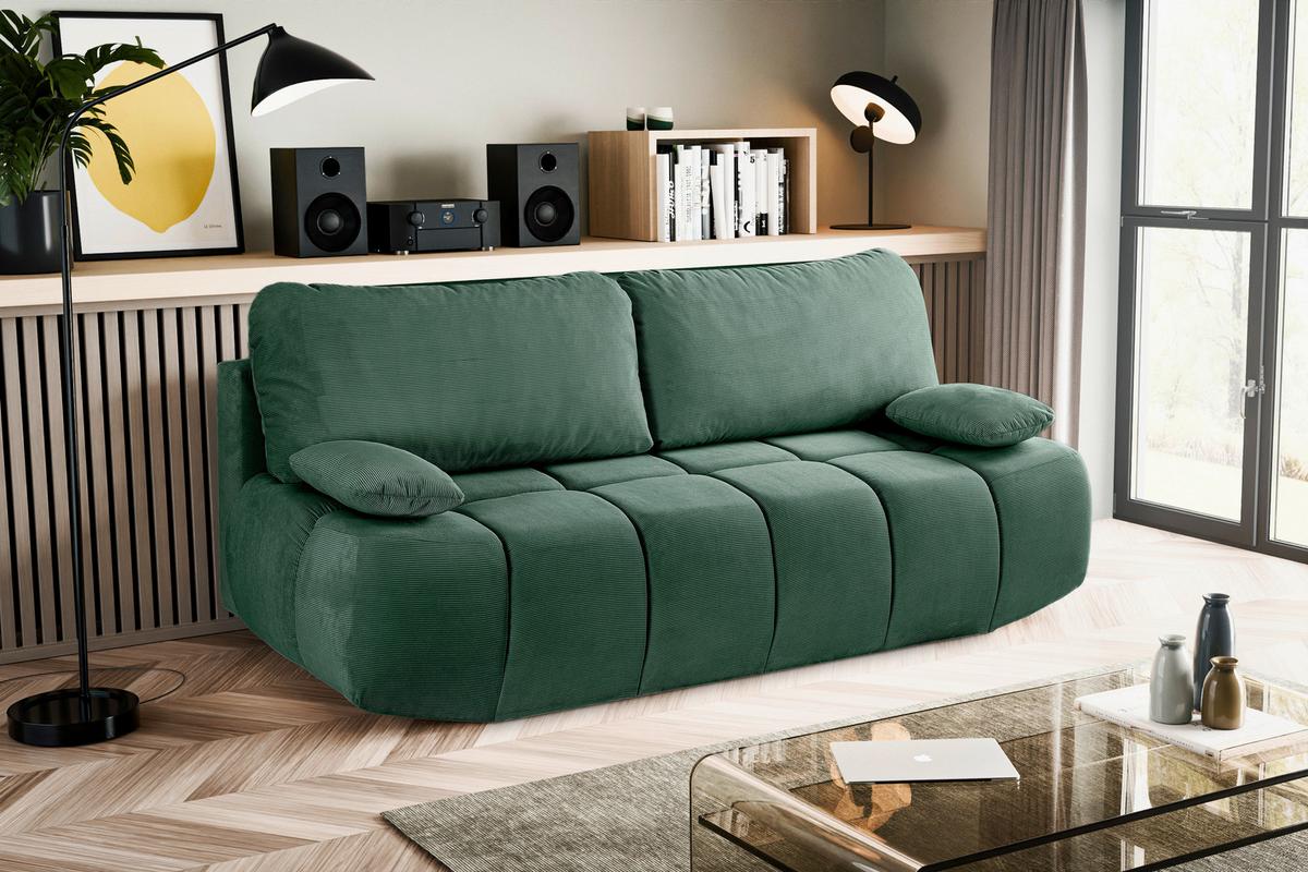 Schlafsofa Lauder Smaragdgrün B: 207cm - Smaragdgrün/Schwarz, Basics, Holz/Textil (207/93/105cm) - MID.YOU