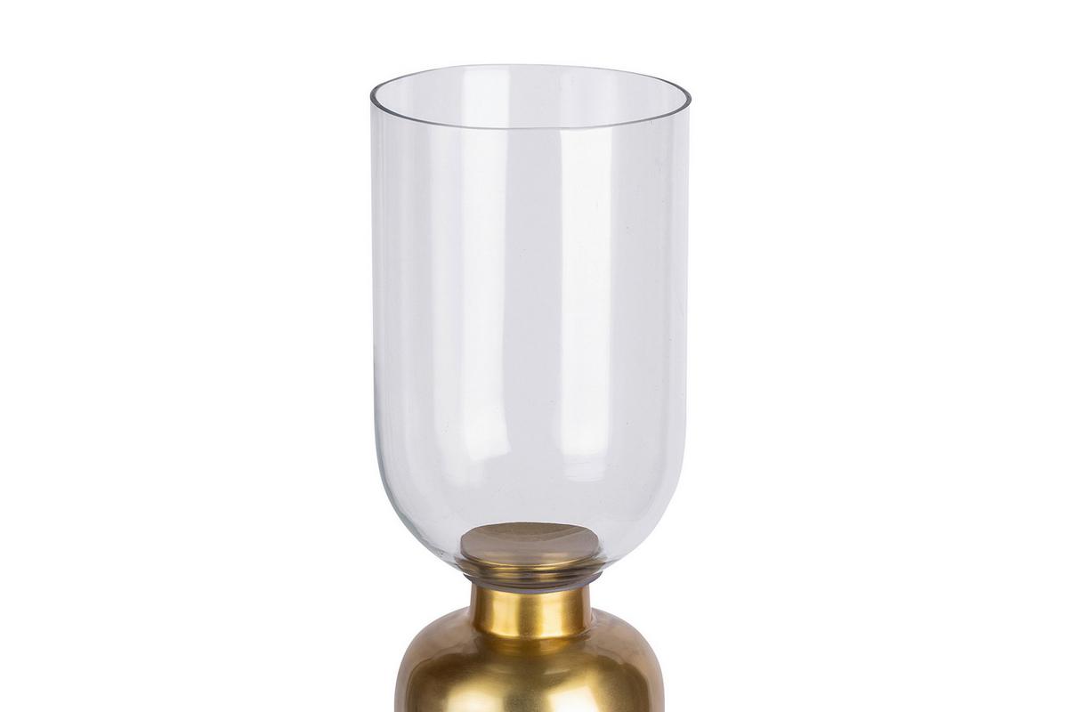 Kerzenhalter Shanti Goldfarben, D: 16 Cm - Goldfarben, Trend, Glas/Stein (16/72,5/72.5cm) - Kayoom