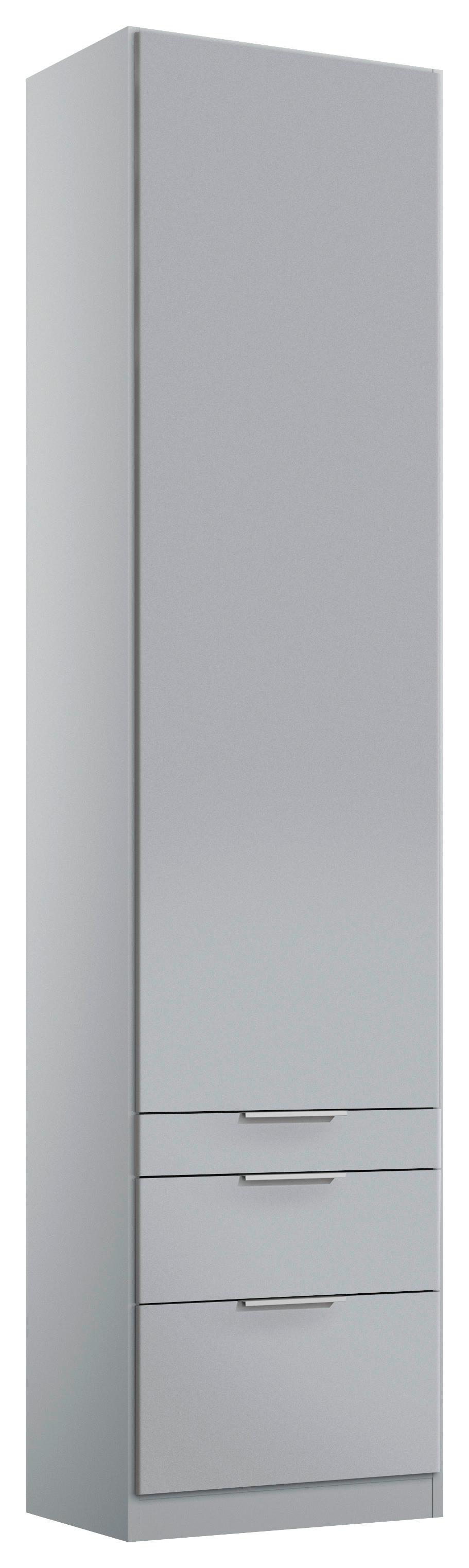 ŠATNÍ SKŘÍŇ S OTOČNÝMI DVEŘMI ALABAMA - světle šedá/barvy hliníku, Moderní, kompozitní dřevo (47/229/54cm)