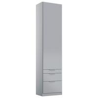 ŠATNÍ SKŘÍŇ S OTOČNÝMI DVEŘMI ALABAMA - světle šedá/barvy hliníku, Moderní, kompozitní dřevo (47/229/54cm)