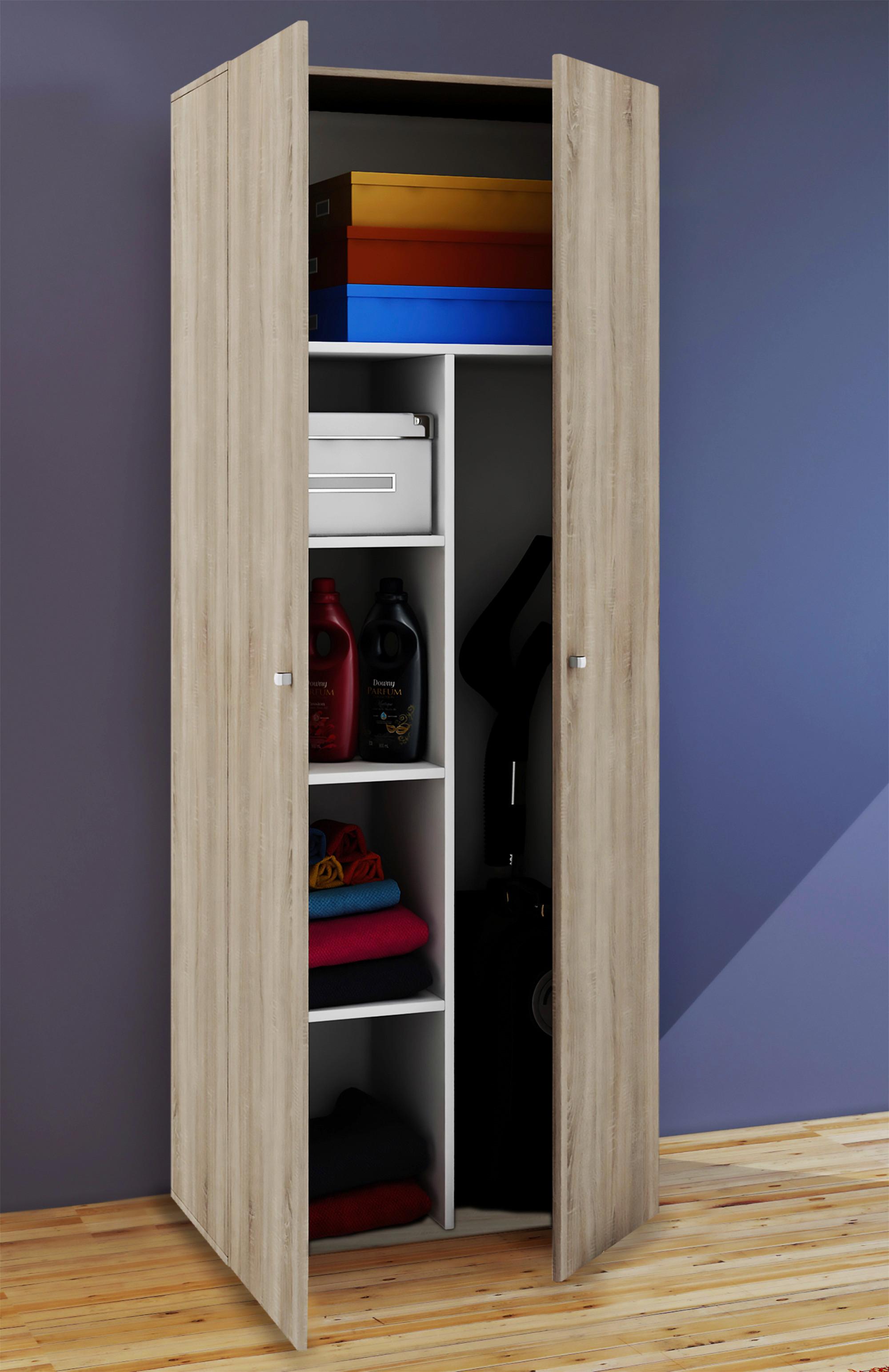 Mehrzweckschrank Vandoll Ll Eiche Dekor 70x178 cm 2-Türig - Eichefarben, Basics, Holzwerkstoff (70/178/40cm) - MID.YOU