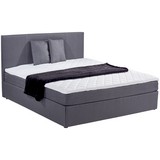 Boxbett mit Topper 180x200cm Carolina, Grau - Schwarz/Grau, Basics, Holz/Textil (180/200cm)